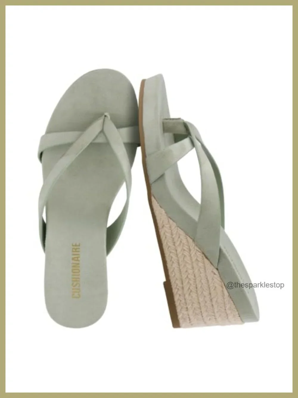 Espadrille Wedge Sandals for Women, Thong Platform Cross Strap Slip-On, Faux
